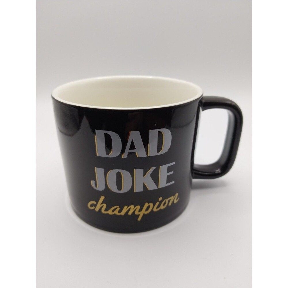 Dad Joke Champion 16 Oz Black Ceramic Coffee Mug Funny Gift for Dad Black Mug